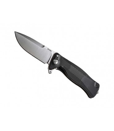 Lionsteel sr11a.bs Couteau Sr11,  lame acier Sleipner satiné, manche 12 cm Monobloc SOLID® titanium 6AL4V Noir