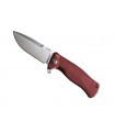 Lionsteel sr11a.rs Couteau Sr11, lame acier Sleipner satiné, manche 12 cm Monobloc SOLID® titanium 6AL4V Rouge