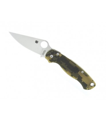Spyderco c81gpcmo2 Couteau Para military, lame acier CPM-S30V mécaniis. compression lock, profil plat, manche 12 cm G10 camouflé