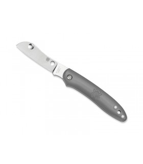 Spyderco c189pgy Couteau Roadie, lame style pied de mouton acier N690Co, manche 7,5 cm nylon/fibre de verre gris.