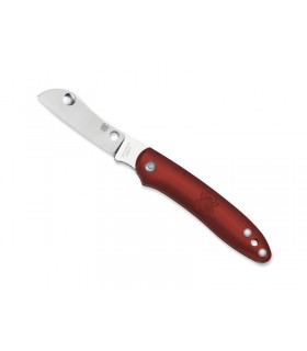 Spyderco c189prd Couteau Roadie, lame style pied de mouton acier N690Co, manche 7,5 cm nylon/fibre de verre rouge.