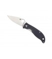 Spyderco c220gpgy Couteau Polestar, lame acier CTS-BD1 à cran intérieur, profil plat, manche 11,5 cm G10 bleu/gris