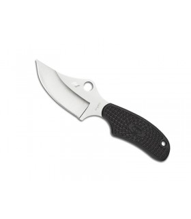Spyderco fb35pbk Couteau  Ark,  lame 5,5 cm acier H-1, profil évidé, manche nylon/fibre de verre noir,