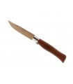 Mam 738 Couteau, lame dos droit inox revêtement titanium bronzé à cran intérieur, manche 12,5 cm bubinga