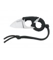 Black Fox bf.712 Couteau de cou Black Fox,tout acier 440C satiné, lame 4 cm, manche cordelette nylon noir