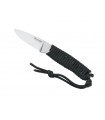 Black Fox bf.713 Poignard  tarlo, tout acier 440C, lame 6,5 cm, manche à trous cordelette nylon noir