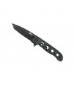 Crkt 1602ks.cr Couteau m16-02ks, lame noire forme tanto acier 12C27 avec « flipper », manche à trous 11 cm acier 2Cr13 noir