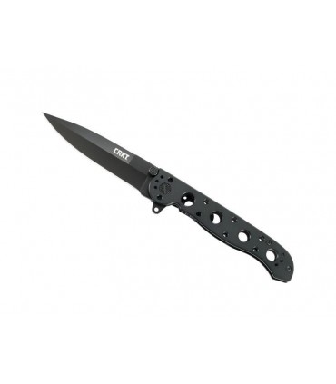 Crkt 1603ks.cr Couteau m16-03ks, lame noire acier 12C27 avec « flipper », manche à trous 12 cm acier 2Cr13 noir