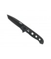 Crkt 1604ks.cr Couteau m16-04ks, lame noire forme tanto acier 12C27 avec « flipper », manche à trous 13,5 cm acier 2Cr13 noir
