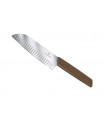 Victorinox 6.9050.17kg Couteau Santoku Swiss Modern, lame alvéolée 17 cm, manche noyer. Présentation en boîte cadeau.