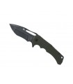 Blackfox bf.721g Couteau HUGIN , lame à trou acier 440C finition « blackwash » avec flipper, manche 13 cm G10 vert