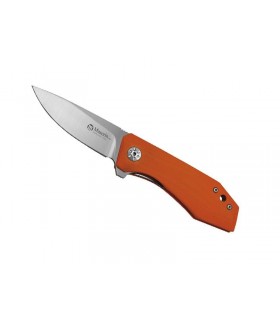 Maserin 377.a Couteau Am4, lame acier M390 Bohler avec « flipper » et cran intérieur, manche 10 cm G10 orange
