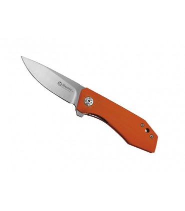 Maserin 377.a Couteau Am4, lame acier M390 Bohler avec « flipper » et cran intérieur, manche 10 cm G10 orange