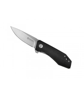 Maserin 377.cn Couteau Am5, lame acier M390 Bohler avec « flipper » et cran intérieur, manche 10 cm fibre de carbone