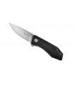 Maserin 377.cn Couteau Am5, lame acier M390 Bohler avec « flipper » et cran intérieur, manche 10 cm fibre de carbone