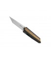 Maserin 376.ol Couteau Am4, lame forme tanto acier M390 Bohler, manche 12 cm fibre de carbone avec inserts olivier