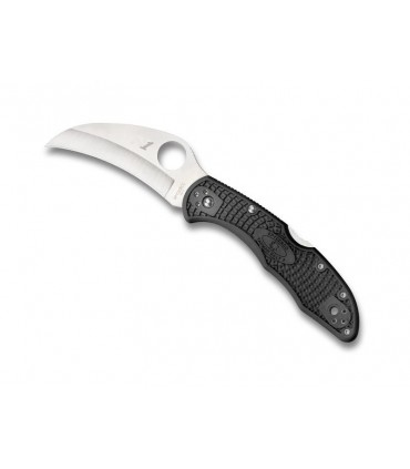 Spyderco c106pbk2 Couteau  Tasman salt 2, lame Hawkbill acier H-1 à cran, profil évidé, manche 11 cm nylon/fibre de verre noir