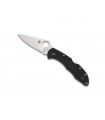 Spyderco c11fpbk Couteau  Delica 4, lame acier VG-10 à cran, profil plat, manche 11 cm nylon/fibre de verre noir