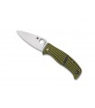 Spyderco c217gp Couteau  Caribbean leaf,  lame acier LC200N, profil plat, manche 12,5 cm G10 jaune/noir,