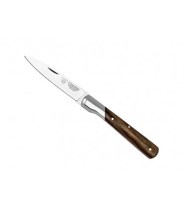 Cudeman 4094 Couteau, lame acier inox satiné, manche 11 cm noyer, mitre acier A-304 brillant.