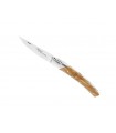 Le Thiers 5833 Couteau,lame acier 12C27 satiné, mitre inox, manche 12 cm Bois Olivier