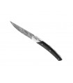Le Thiers 5837 Couteau,  lame acier 12C27 satiné, mitre inox, manche 12 cm Fibre de carbone Noir