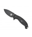 Fox Production fx.532 Couteau Irves, lame noire acier N690Co avec « flipper » et cran intérieur, manche 13 cm G10 noir