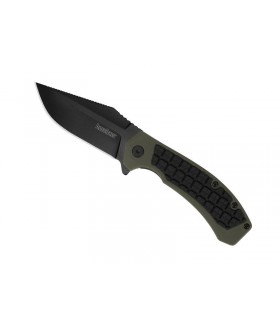 Kershaw ks.8760 Couteau Faultine, lame noire acier 8Cr13MoV, mécan. KVT Ball bearing, manche 10 cm nylon/fibre de verre kak