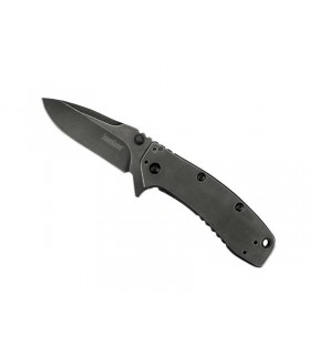 Kershaw ks.1556bw Couteau Cryo Blackwash, lame acier 8Cr13MoV avec « flipper », manche 11 cm acier 410