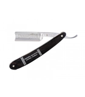 Dovo Soligen 45.581 Shavette « BARBAROSSA » évidée, lame courte 5 cm acier inox, manche ébène.