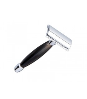 Merkur Solingen 27.001 Rasoir manche corne, chromé.