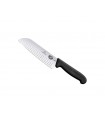 Victorinox 5.2523.17 Couteau Santoku, lame alvéolée 17 cm inox, manche fibrox noir.