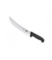 Victorinox 5.7323.25 Couteau abattre/boucher, lame alvéolée 25 cm inox, dos renversé, manche fibrox noir.
