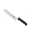 Victorinox 6.1323.21 Couteau à beurre/fromage à pâte molle, lame large alvéolée 21 cm inox, manche fibrox noir.