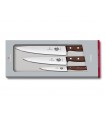 Victorinox 5.1050.3g Set à découper, 3 ctx, manche palissandre : 1 ct éminceur 12 cm, 1 ct découper 19 cm et 1 ct découper 22 cm