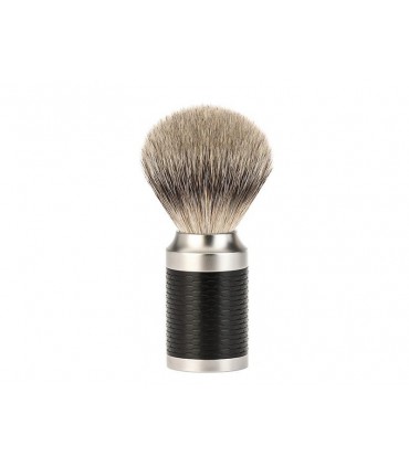 Mühle 091m96 Blaireau  0 cm pur argenté (silvertip badger monture inox brossé et inox revêtement DLC noir.