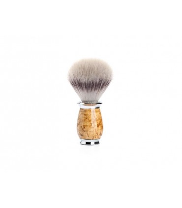 Mühle 31h55 Blaireau  0 cm fibre synthétique argentée (silvertip fibre®) monture bouleau madré.