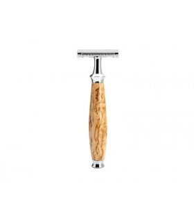 Mühle r55sr Rasoir de sécurité MUHLE PURIST, peigne fermé, manche bouleau madré.