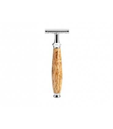 Mühle r55sr Rasoir de sécurité MUHLE PURIST, peigne fermé, manche bouleau madré.