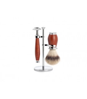 Mühle s31h59sr Set de rasage MUHLE  PURIST, 3 pièces, manche du rasoir et monture du blaireau bois de bruyère