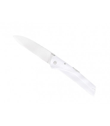 Florinox  kiana.w Couteau kiana, lame acier X35Cr16N, manche 11 cm polyamide chargé en fib. de verre blanc motif origine.
