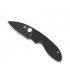 Spyderco c216gpbbk Couteau efficient, lame noire acier 8Cr13MoV à cran intérieur, profil plat, manche 10,5 cm G10 noir,