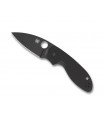 Spyderco c216gpbbk Couteau efficient, lame noire acier 8Cr13MoV à cran intérieur, profil plat, manche 10,5 cm G10 noir,