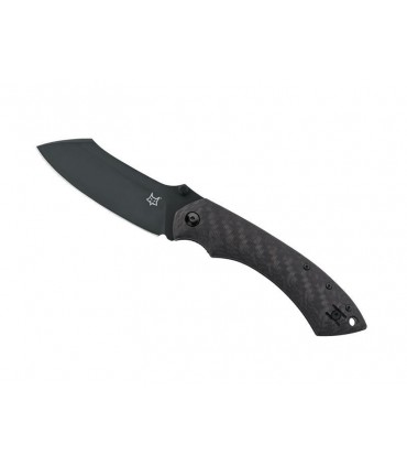 Fox Production fx.534cf Couteau Pelican, lame acier N690Co revêtement Cerakote® noire, manche 12,5 cm fibre de carbone noir