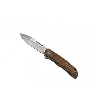 MKM mk.ls01s Couteau clap, lame acier M390 Bohler satiné avec « flipper » amovible, manche 11 cm bois de santos,