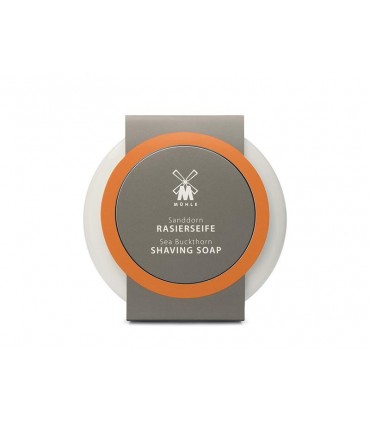 Mühle rn2sd Bol à raser MUHLE en porcelaine blanche, avec savon à raser à l'argousier (65 g.) (Réf. RSSD). Diam.du bol : 6 cm.