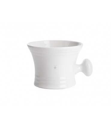 Mühle rn4 Bol à raser MUHLE avec poignée, porcelaine blanche. Diam. : 10 cm. Ht : 7,7 cm.