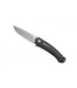 MKM mk.fx01mggy Couteau Arvenis, lame acier M390 Bohler finition « stonewashed » avec « flipper », manche 12 cm G10 noir