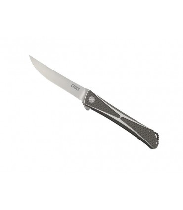 Crkt 7532.cr Couteau jumbones, lame acier AUS 8 satiné, manche 15,5 cm alumi. 6061 brossé deux tons