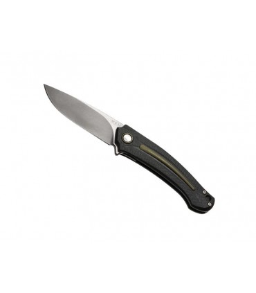 MKM mk.fx01mggr Couteau Arvenis, lame acier M390 Bohler finition « stonewashed » avec « flipper », manche 12 cm G10 noir